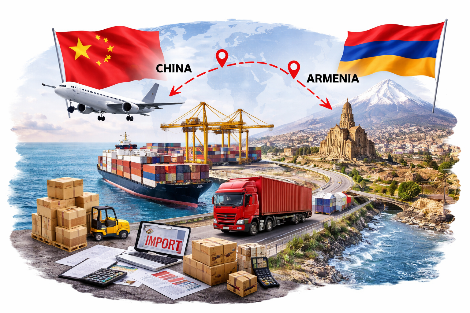 Չինաստանից Հայաստան ներմուծում, բեռի ուղեցույց, Չինաստան Հայաստան բեռնափոխադրում, Brokers.am, ապրանք ներմուծում Չինաստանից, լոգիստիկա